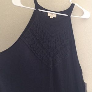 Ultra flirt 2X black blouse with decorative neck